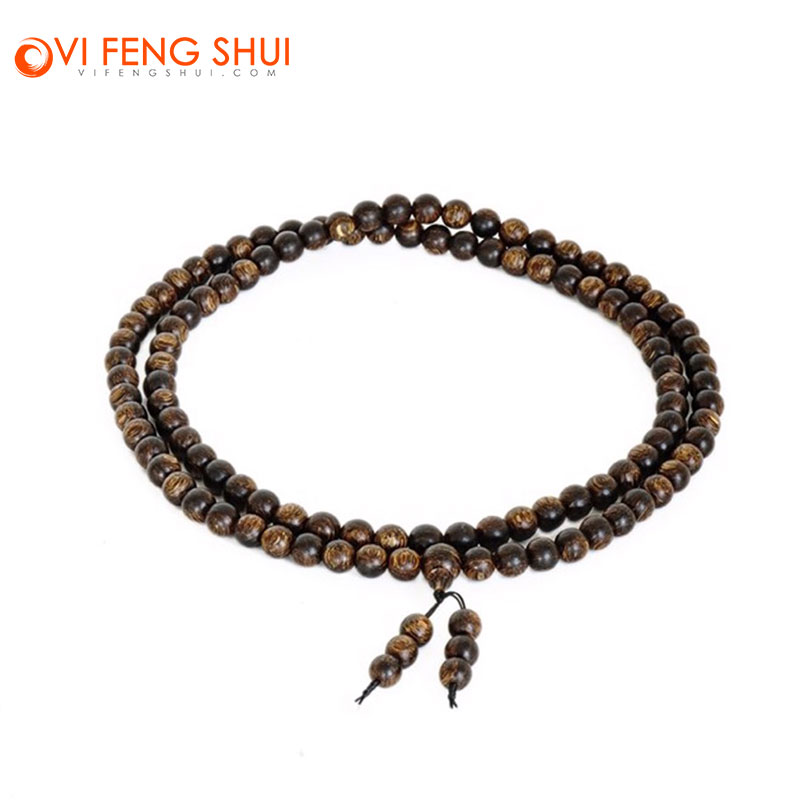 Vòng tay trầm hương - Trầm sánh chìm 108 hạt tròn 6li (6mm)