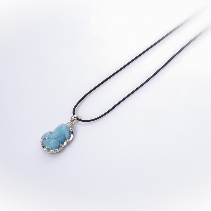 Dây chuyền mặt Tỳ Hưu Aquamarine