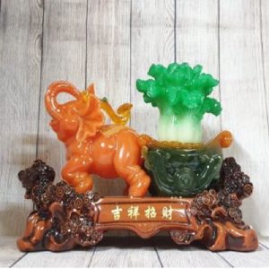 Thần voi cam vác như ý kéo bắp cải Cát Tường