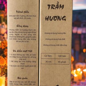Hương Trầm Việt Nam Cao Cấp Nguyên Chất Có Tăm, Mùi Thơm DỊU, Dài 30cm, 100 Nén