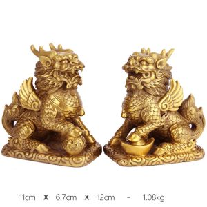 Cặp Kỳ Lân Phong Thủy Bằng Đồng Nguyên Chất Cao Cấp