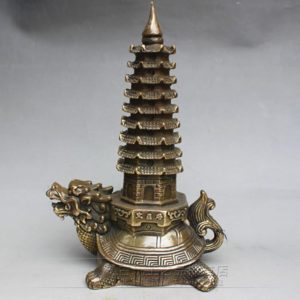 Long Quy (Rùa đầu rồng) cõng tháp văn xương bằng đồng giả cổ