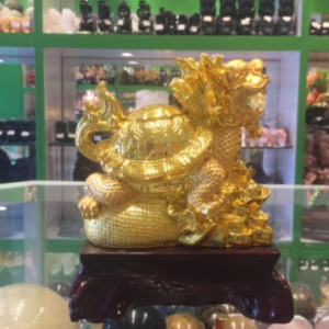 Rùa đầu rồng nhỏ trên túi tiền vàng