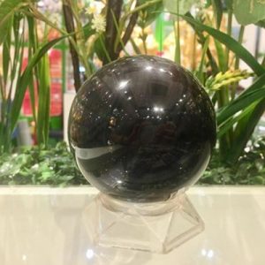 Quả cầu đá hắc ngà (thạch anh đen)